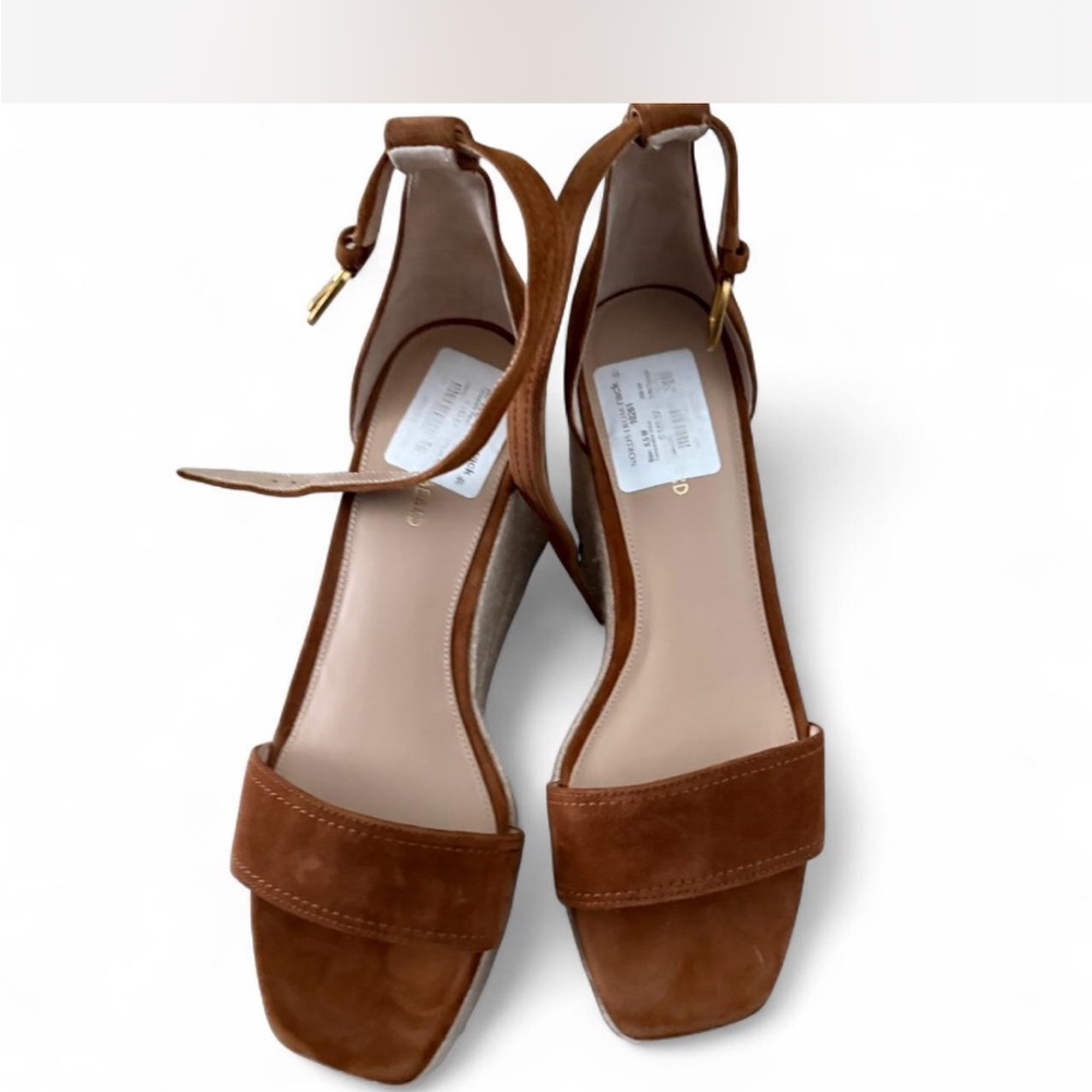 Veronica Beard Tan Wedge Sandals